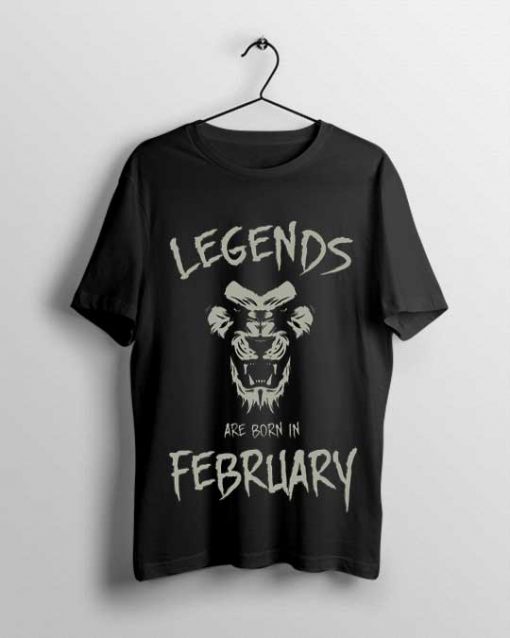 "Legends Are Born In February" Men Unisex Cotton T-shirt