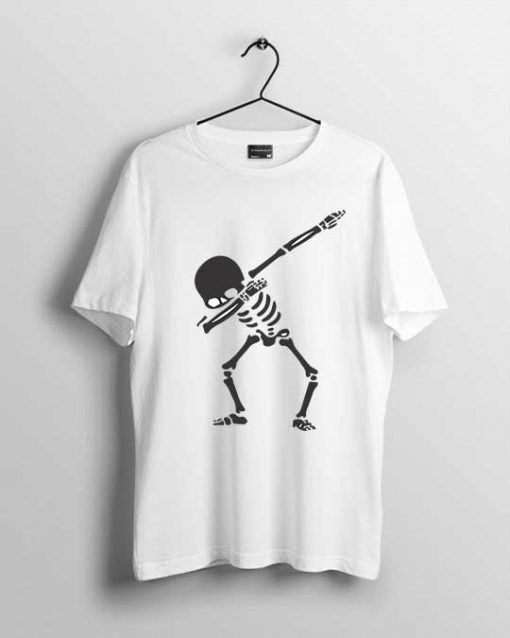 white skeleton t-shirt