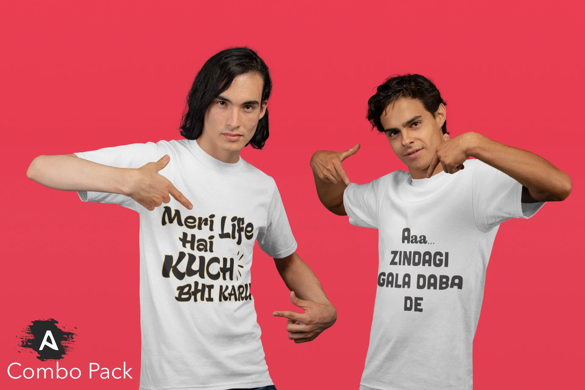 Combo Pack: Meri Life & Aaa Zindagi Men T-shirt