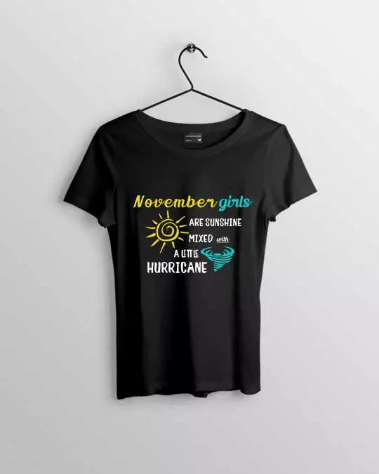 November Girl are Sunshine Mixed Women's T-shirt
